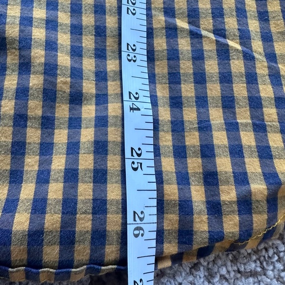Knox & Lane Men’s Slim Fit Gingham Check Shirt – Navy/Yellow – Size L - Picture 7 of 7
